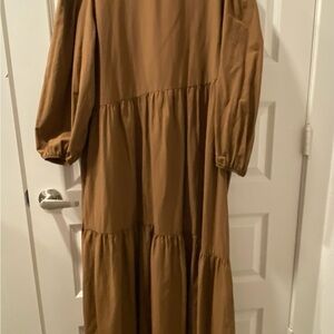 Brown Long Sleeve Maxi Dress